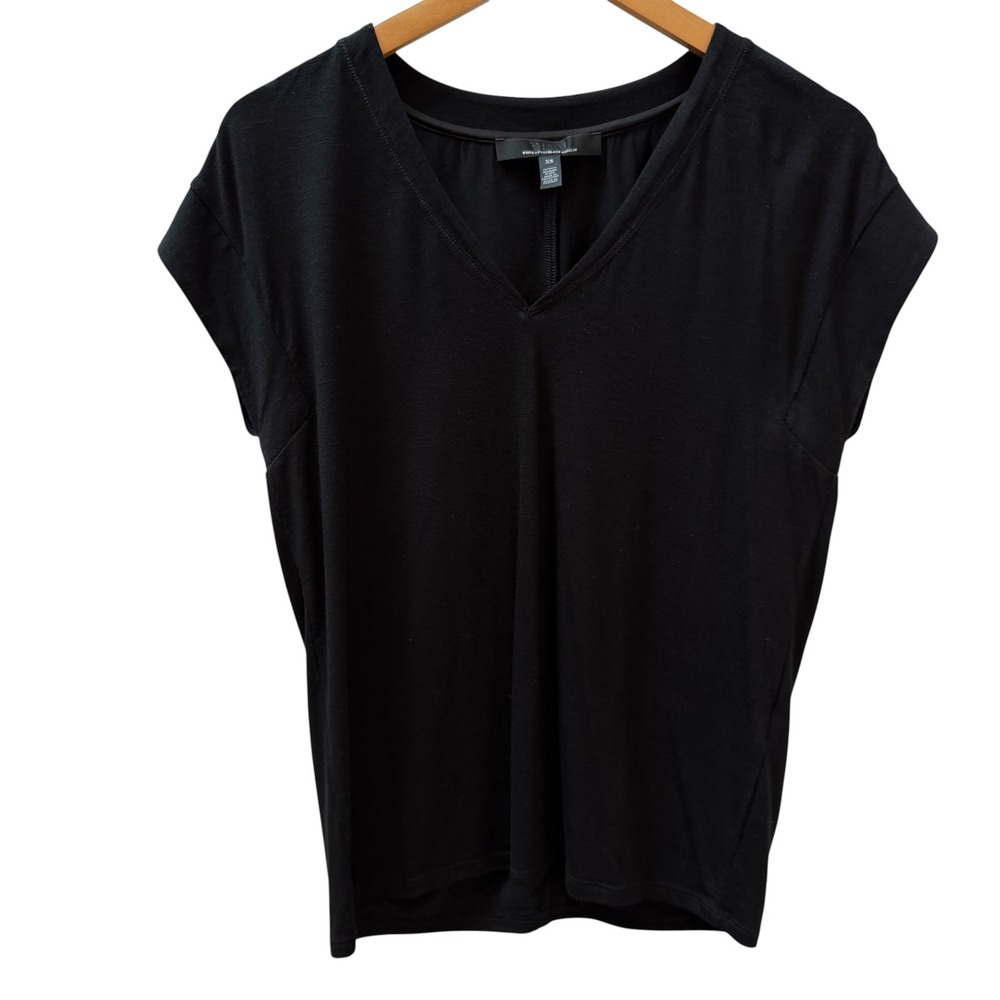 White House Black Market WHBM Black V-Neck Dolman Sleeve Tee XS whimsygoth